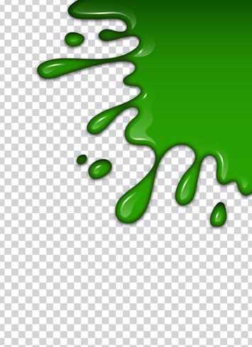 Líquido verde, salpicaduras y manchas. Ilustración de vector de limo.