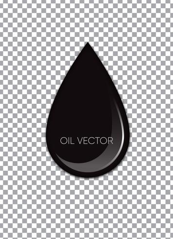 Aceite negro realista aislado en el fondo transparente. Ilustracion vectorial vector