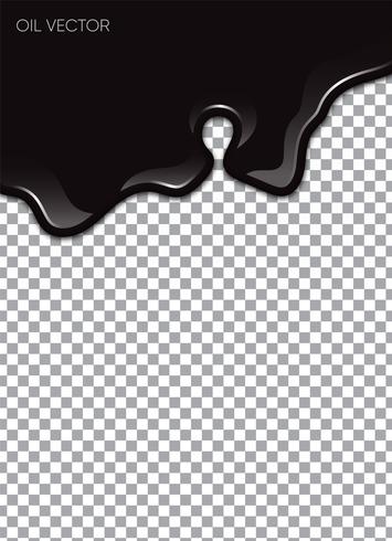 Aceite negro realista aislado en el fondo transparente. Ilustracion vectorial vector