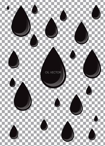 Aceite negro realista aislado en el fondo transparente. Ilustracion vectorial vector