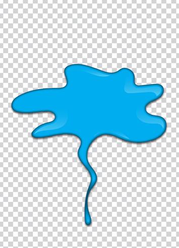 Blue paint splash with transparency background. Vector illustration.