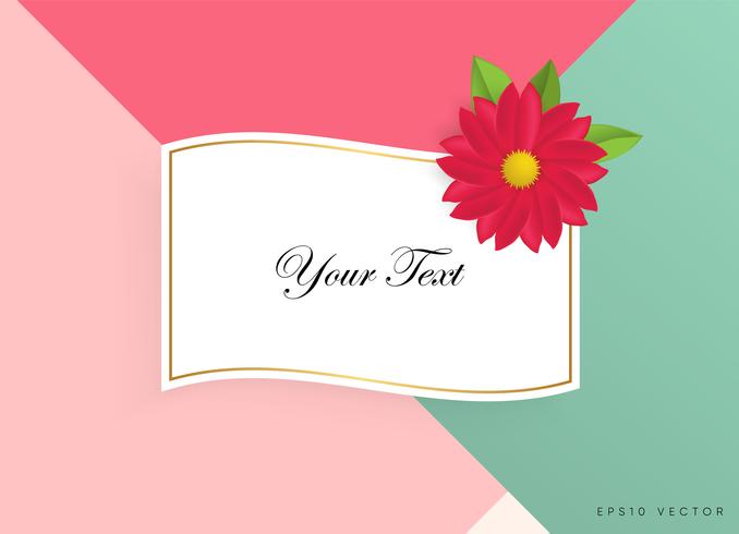 Cuadro de texto con hermosas flores de colores. Ilustracion vectorial vector