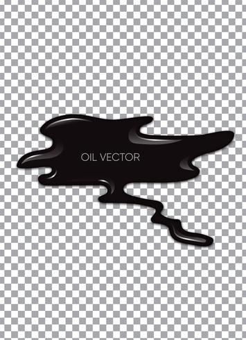 Realistic Black Oil isolated on transparent background. Vector illustration.