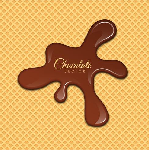 Liquid Chocolate or Brown Paint. Vector illustration.