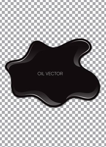 Realistic Black Oil isolated on transparent background. Vector illustration.