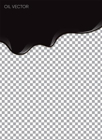 Realistic Black Oil isolated on transparent background. Vector illustration.