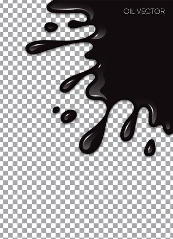 Realistic Black Oil isolated on transparent background. Vector illustration.