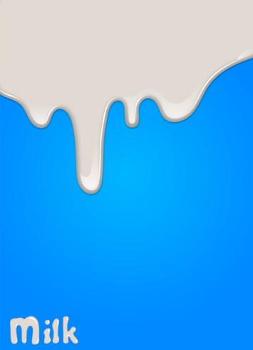 Gota de leche realista, salpicaduras, líquido aislado sobre fondo azul. ilustración vectorial vector