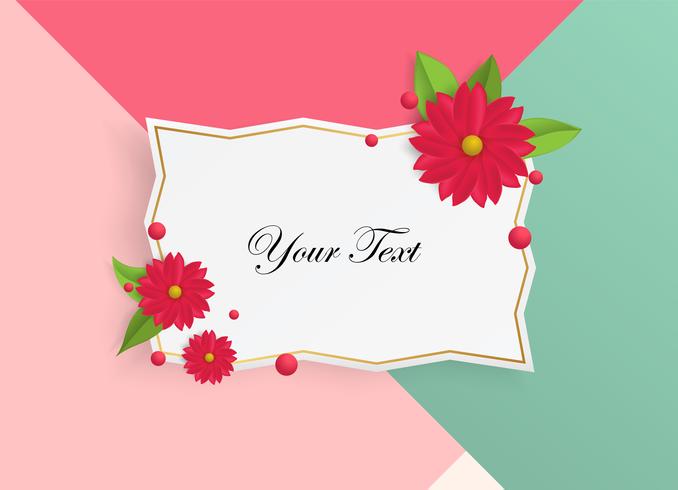 Cuadro de texto con hermosas flores de colores. Ilustracion vectorial vector