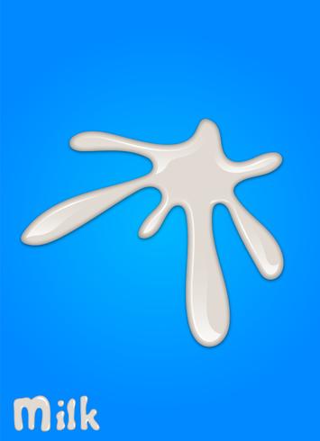 Realistic milk drop, splashes, liquid isolated on blue background. vector illustration