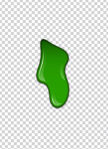 Green liquid, splashes and smudges. Slime vector illustration.