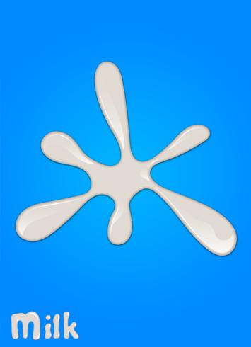 Realistic milk drop, splashes, liquid isolated on blue background. vector illustration