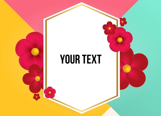 Cuadro de texto con hermosas flores de colores. Ilustracion vectorial vector