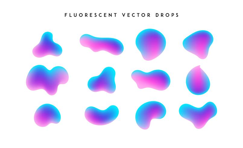 Gradient vivid shapes. Modern abstract colorful vector fluid collection.