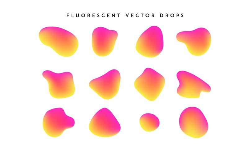 Gradient vivid shapes. Modern abstract colorful vector fluid collection.