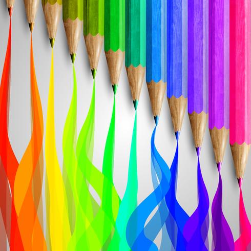 Realistic wooden colorful pencils, vector