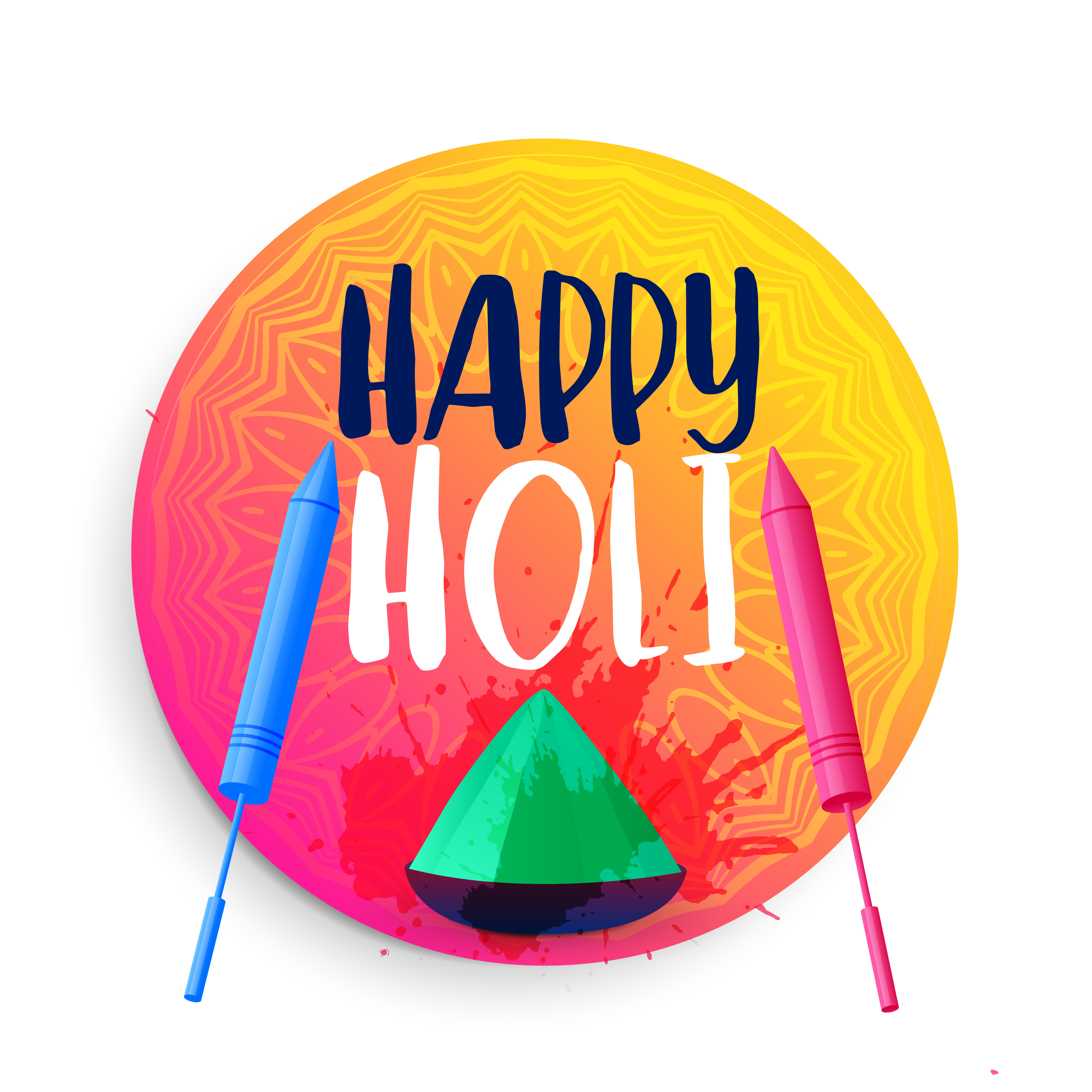 happy holi festival background design Download Free Vector Art, Stock