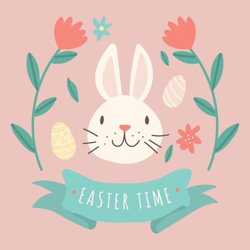 Bunny In A Easter Background - Download Free Vector Art, Stock Graphics & Images