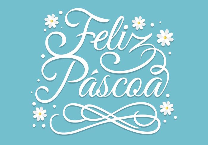 Feliz Pascoa Lettering vector