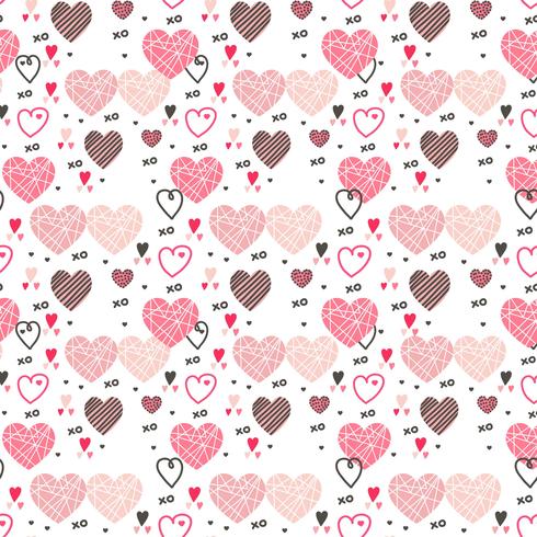 Valentine Hearts Vector Pattern