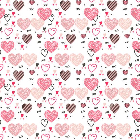 Valentine Hearts Vector Pattern