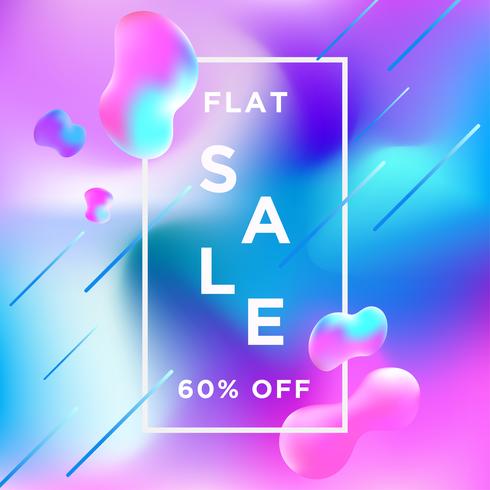  Sale Banner Liquify Fluid Color background vector