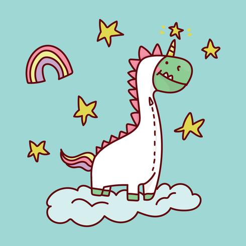 El dinosaurio quiere ser un unicornio vector