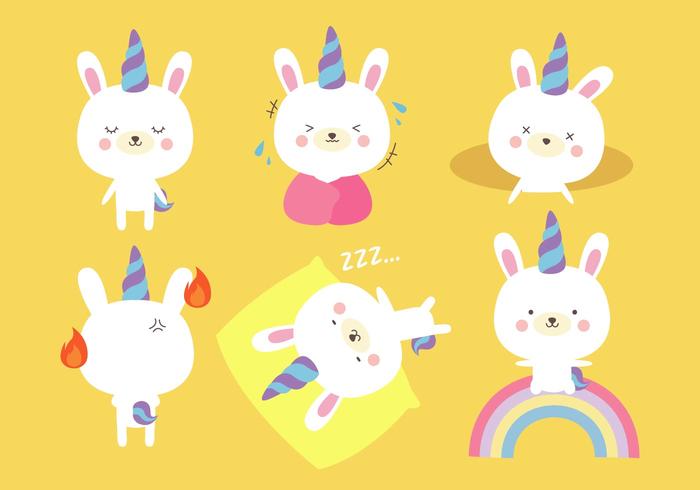 Wannabe Unicorn Clipart Set vector