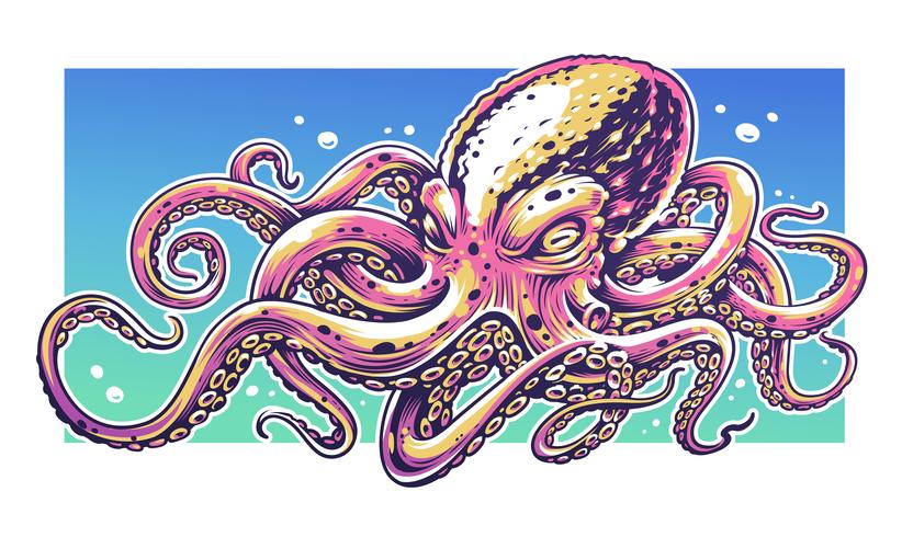 Pulpo Graffiti arte vectorial vector