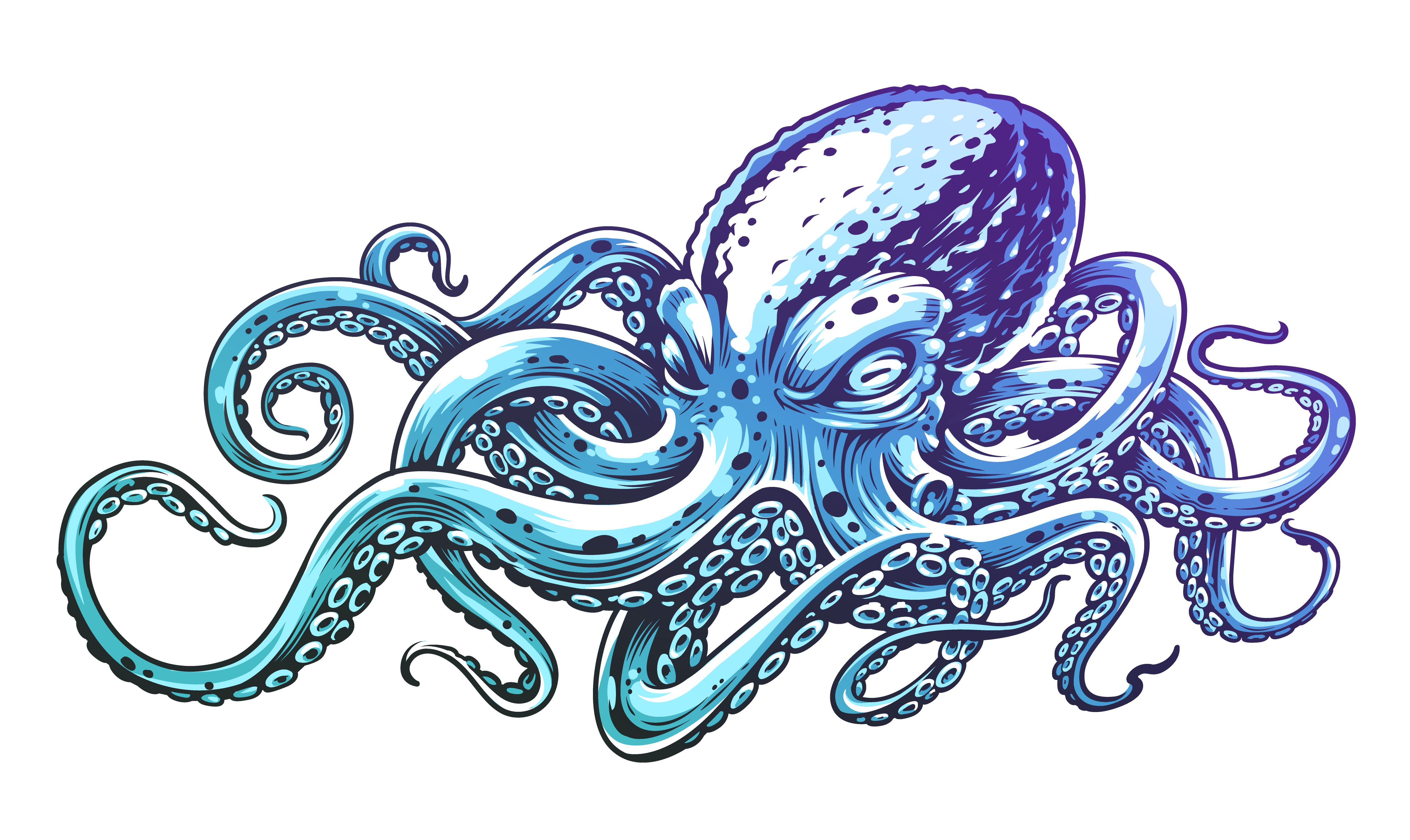 Blue Octopus Vector  Art Download Free Vectors  Clipart 