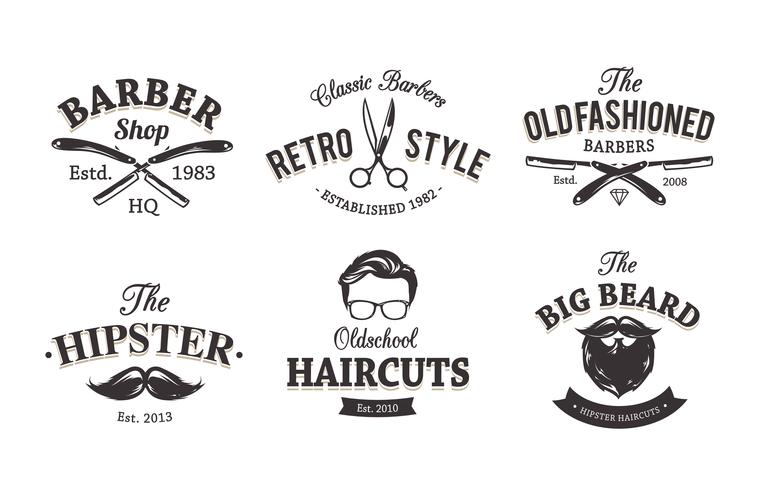 Retro Barber Emblems vector