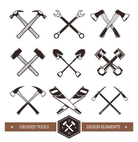 Crossed Work Tools vector