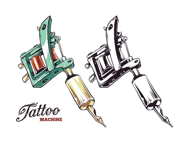 Vector de maquina de tatuaje