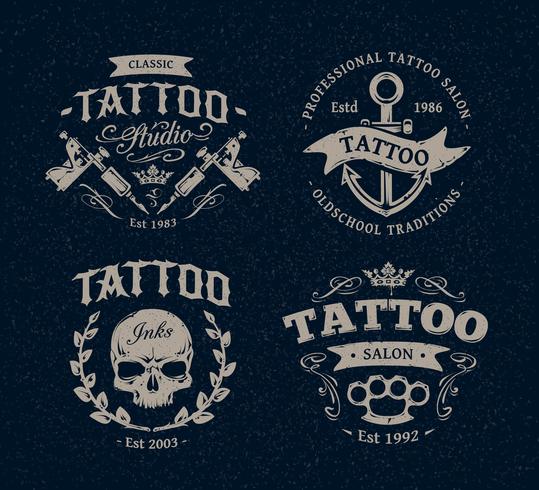 Emblemas de estudio de tatuaje vector