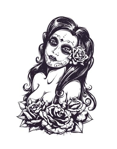 Day of dead sexy girl vector