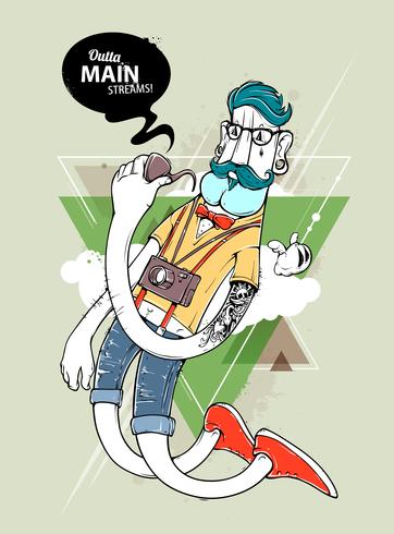 Hipster graffiti character  vector