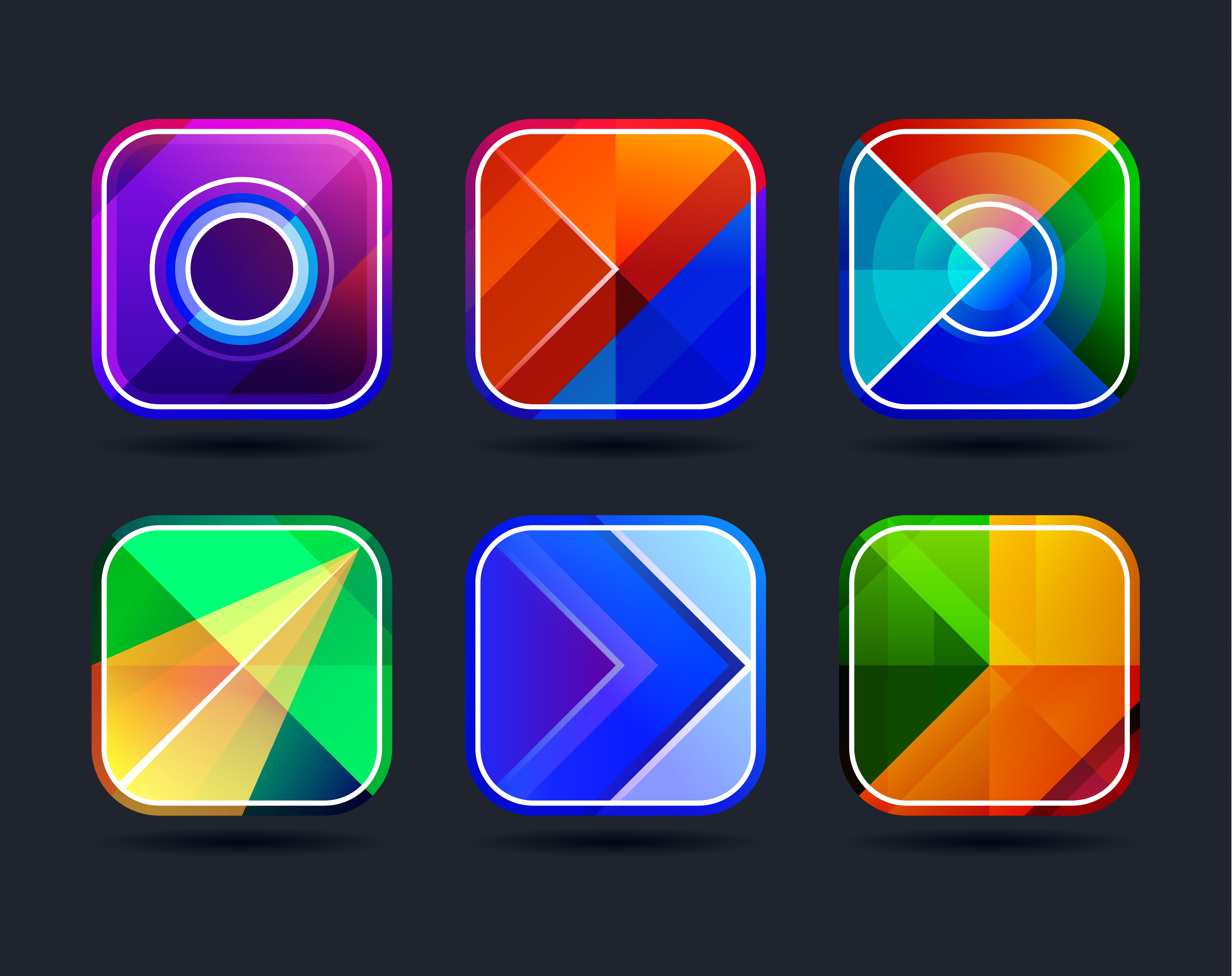 Download Abstract app icons frames 284202 - Download Free Vectors, Clipart Graphics & Vector Art