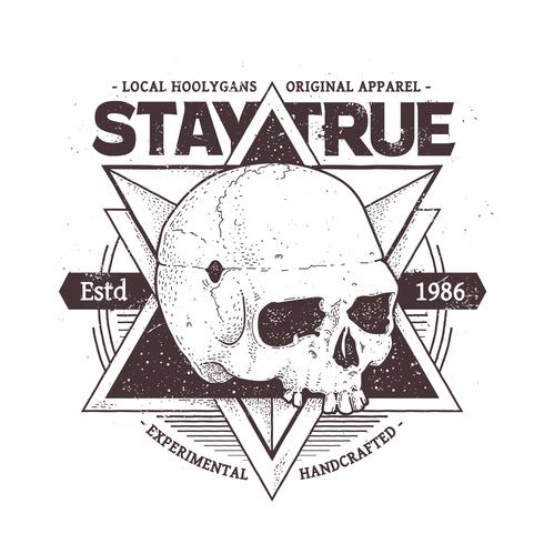 Dot Work Skull Print vector