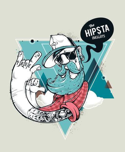 Hipster graffiti character vector