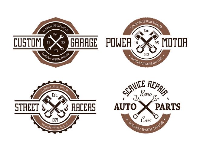 Retro Styled Auto Emblems vector