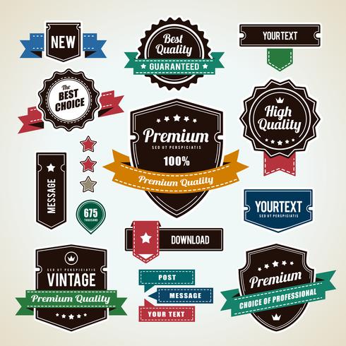 Conjunto de distintivos vintage. vector