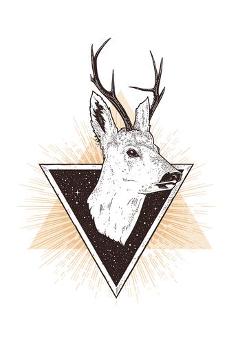 Deer Hipster Art vector