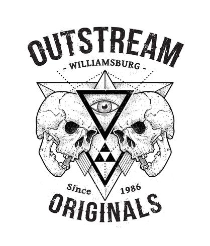 Abstract Hipster Skulls Art vector