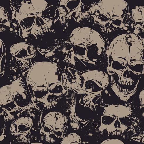 Grunge skulls seamless vector