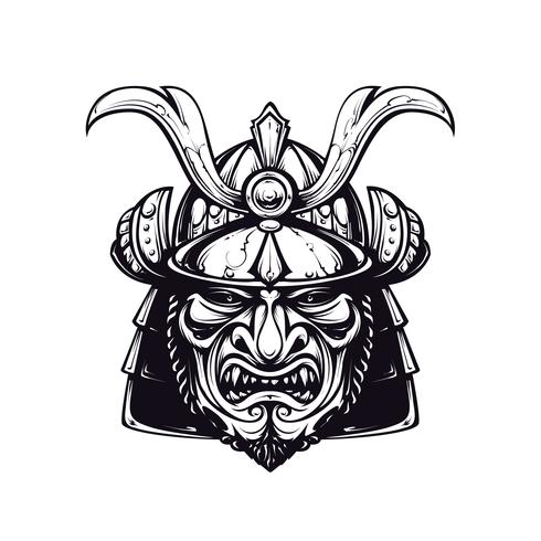 Samurai mask clip-art vector