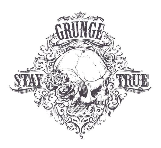 Cráneo del arte del grunge vector