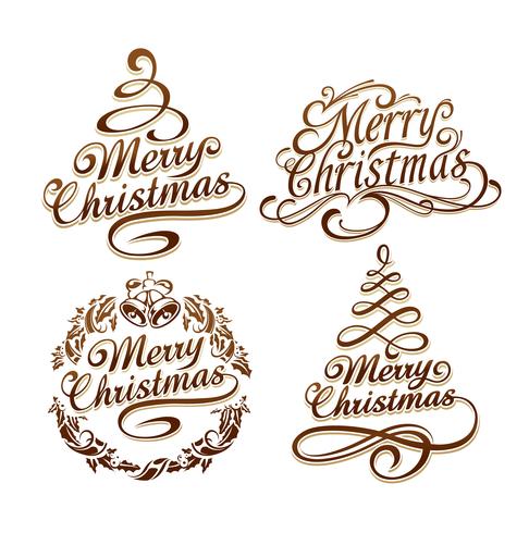 Conjunto de tipografía de navidad vector