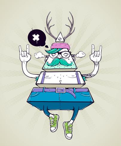 Triangle hipster bizarre character vector