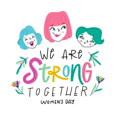 Cute Girls With Strong Message About Women27;s day. - Download Free Vector Art, Stock Graphics & Images