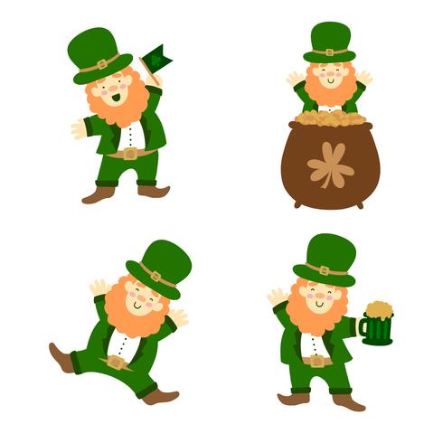 Linda colección de personajes irlandeses vector